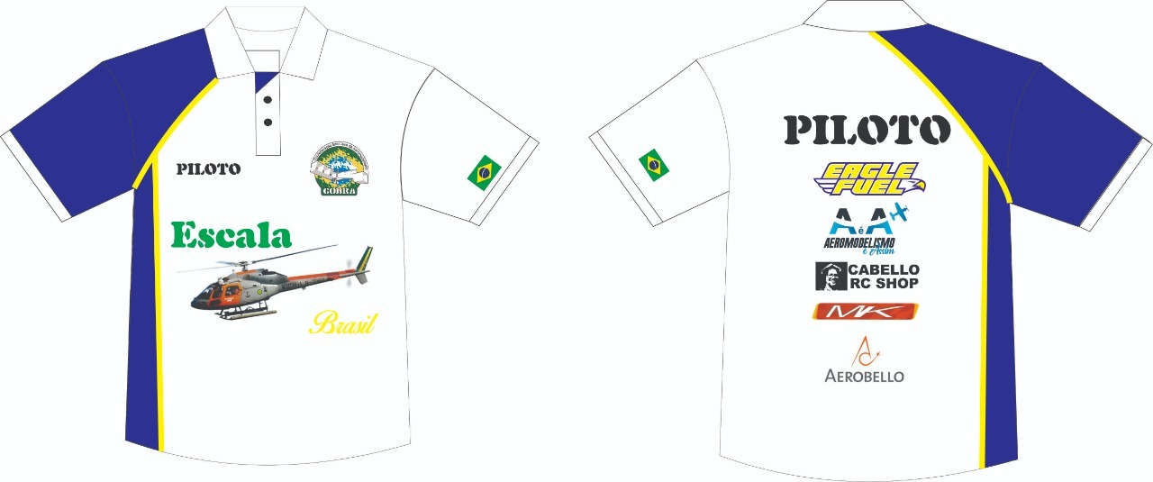 Novas camisas polo do ESCALA BRASIL - 2021 / 2022 Camisetas oficiais COBRA - ESCALA - HELICPTERO